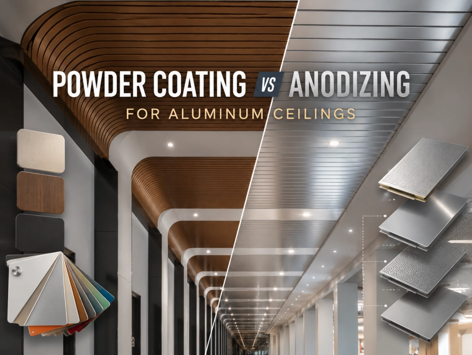 Powder Coating vs Anodizing for Aluminum Ceilings