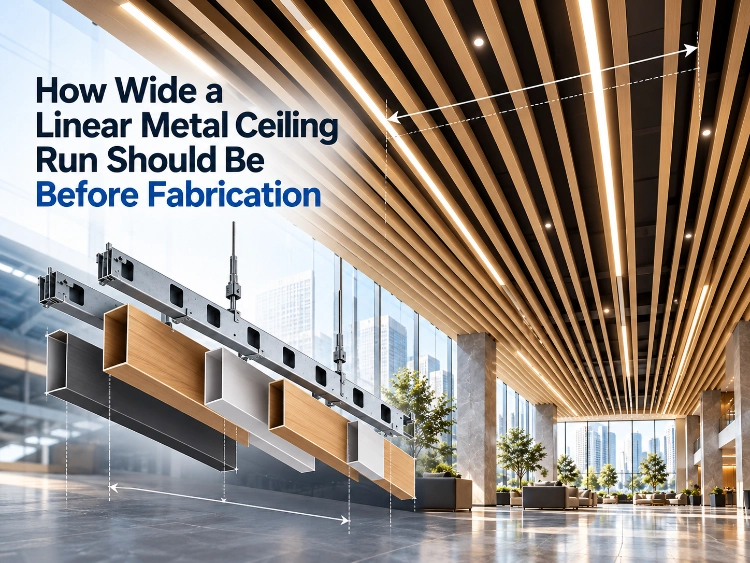 How Wide a Linear Metal Ceiling Run Should Be Before Fabrication