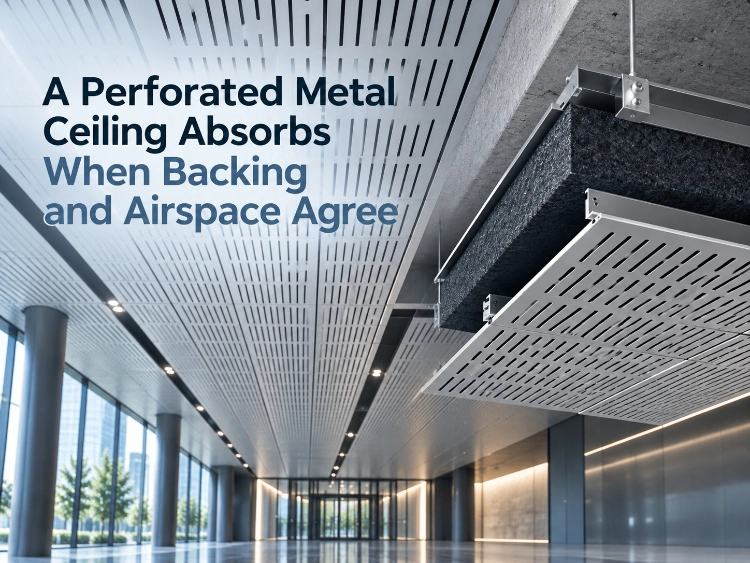 A Perforated Metal Ceiling Absorbs When Backing and Airspace Agree