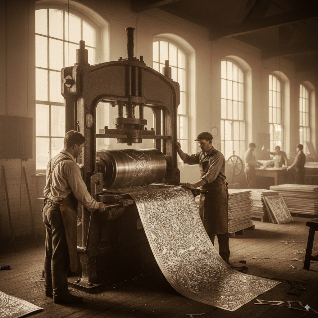 Huge mechanical presses with engraved rollers.jpg